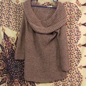 purple cowl neck sweater